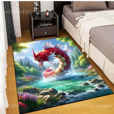 1PC Pokémon Gyarados Print Rug Carpet for Living Room Children Bedroom Mat Sofa Doormat Floor Rug Home Decor Anti Slip Mat Gfits