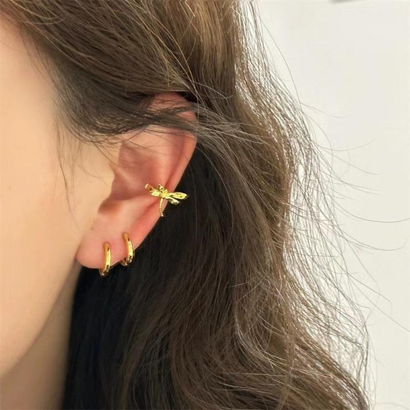 Golden Dragonfly Ear Cuff For Women No Piercing Fashion Luxury Ear Jewelry