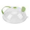Microwave Cover for Food Vented PC Clear Microwave Splatter Cover with Water Steamer Handle