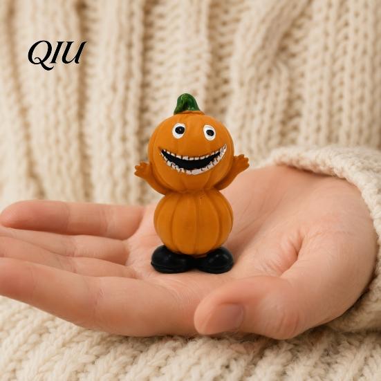 Halloween Pumpkin Decorations Figure Ornaments, Hand-Painted Resin with Unique Eco-friendly Decor Expressions, Figurine for Desktop Windowsill Garden