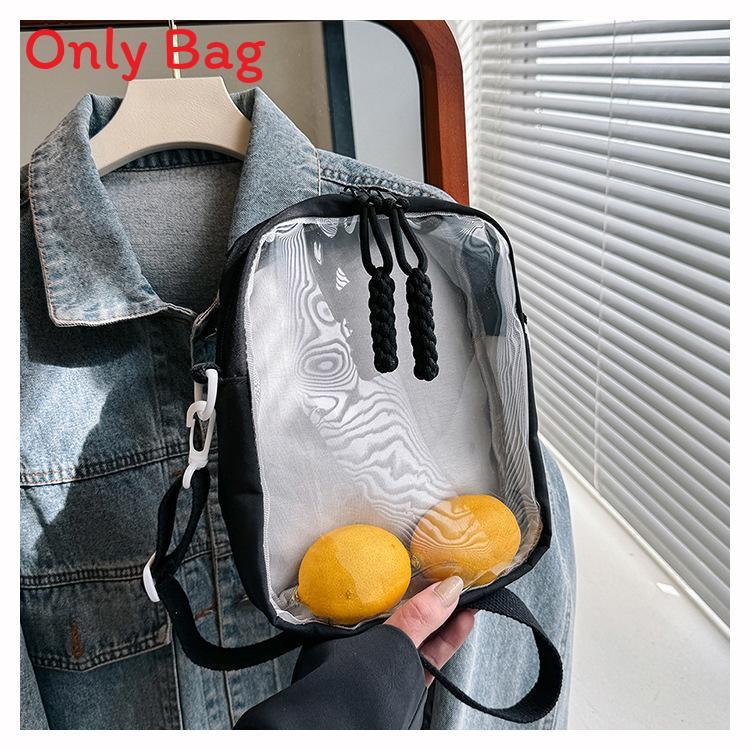 Nylon Casual Fashion Small Square Shoulder Bag With Zipper Closure For Daily Use
