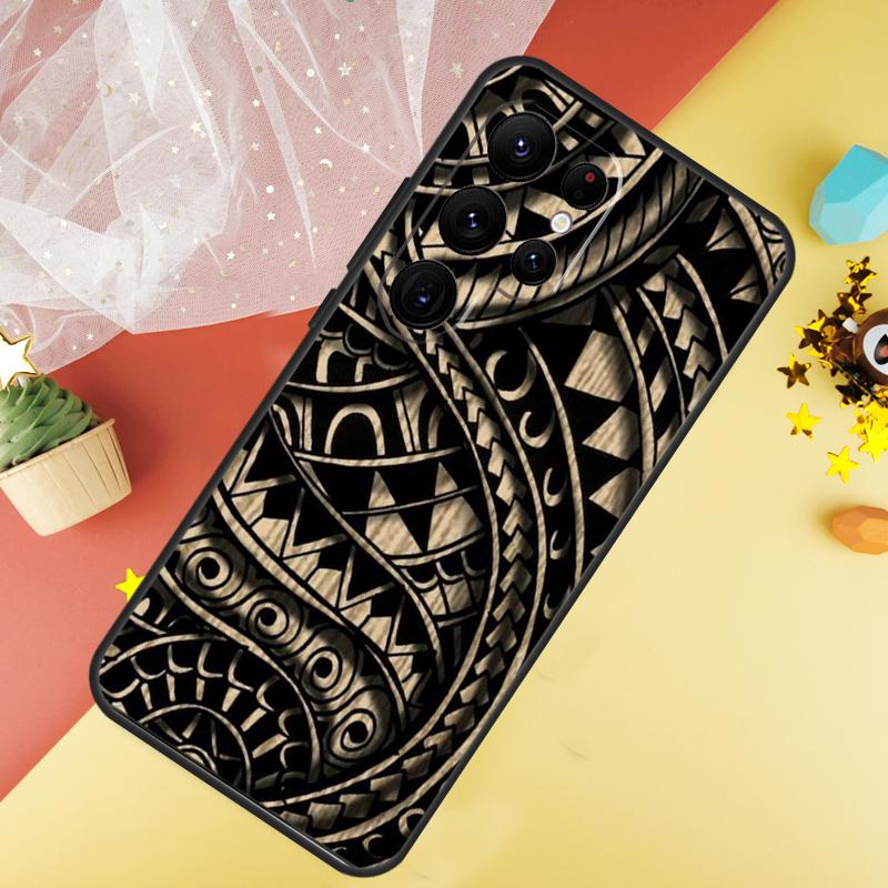 Maori Samoan Polynesian Tribal Phone Case For Samsung Galaxy S25 FE S23 S21 S20 S22 S24 Ultra S9 S10 Plus Cover Coque