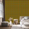 Yellow and black checkered wallpaper for living room and bedroom 50x1000