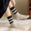 [10 Pairs SET] Women's Two-Tone Bone Banding Mid-Calf Socks