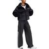 Adidas Originals Regendown Puffer Velvet Comfortable Zip-Up Stand Collar Long Sleeve Jacket Women Jacket Black IW8439