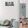 Metal Wall Key Holder Owl Forged Iron Coat Hooks Entryway Decor