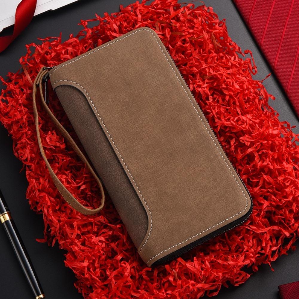Leather Long PU Wallet Zipper Men Card Holder Creative Business Clutch Bag  Travel