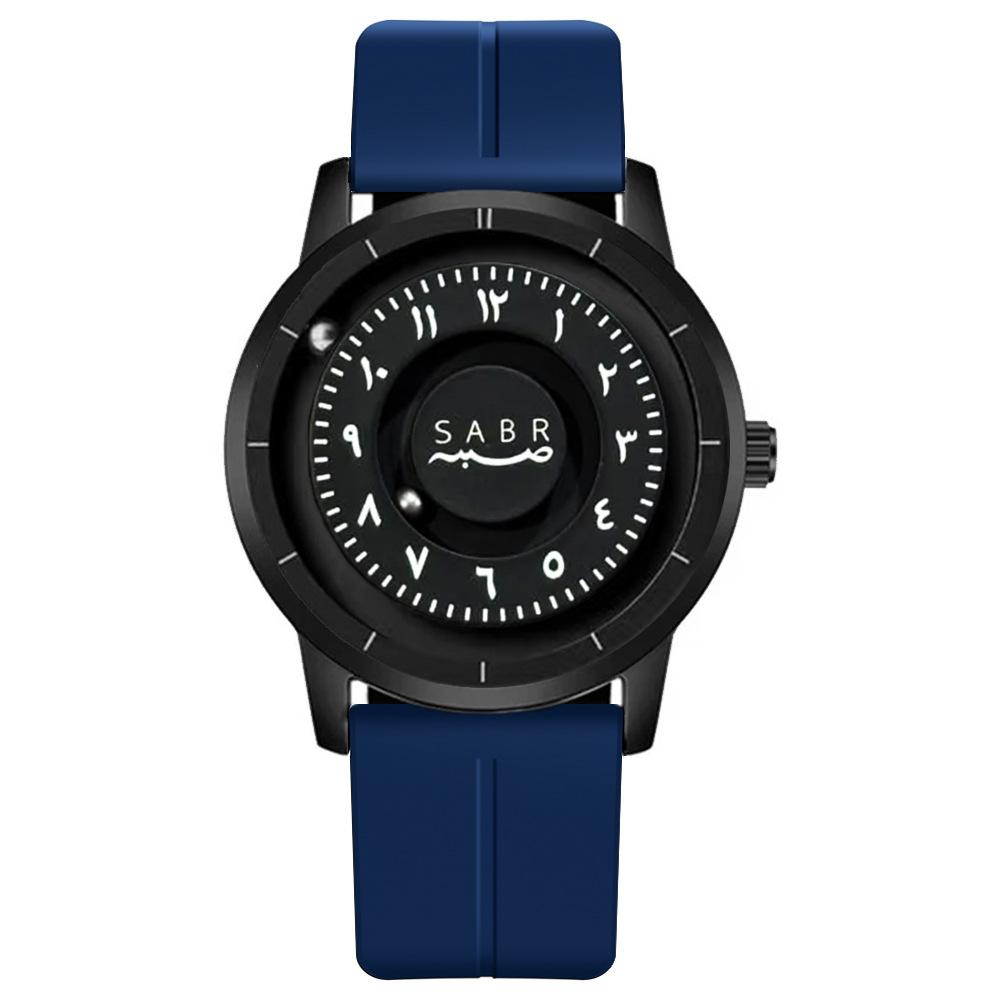 S Abr Arabic Digital Magnetic Bead Pointer with Scale Personalized Mirrorless Magnetic Buckle Strap Quartz Watch