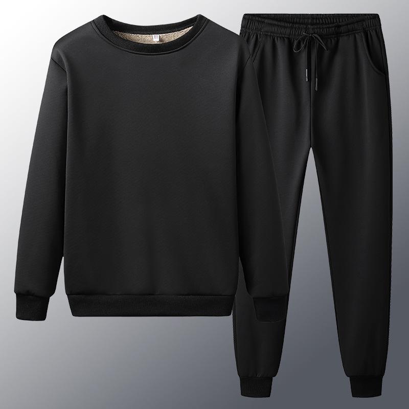 

Спортивный комплект из трех предметов из плюшевой овчины: свитер, кардиган и брюки с капюшоном — теплый и плотный для осени и зимы M