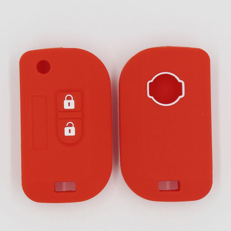 

2 Button Silicone car Cover Flip Folding Key Shell Protector For Nissan Micra K12 Note Navara Qashqai PATHFINDER Keyless красный