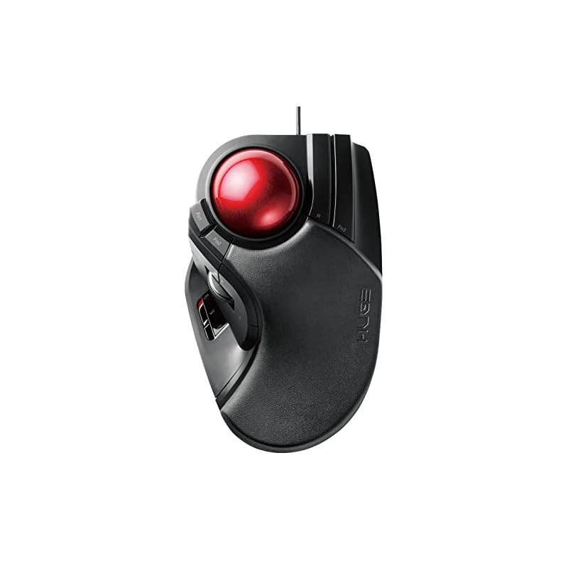 ELECOM USB Wired Mouse with Trackball, Large Ball, 8 Buttons, Tilt Function, Black (M-HT1URXBK)