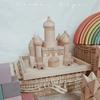 Wooden Early Education Castle Building Blocks For Kids With Natural Finish For Cognitive Development