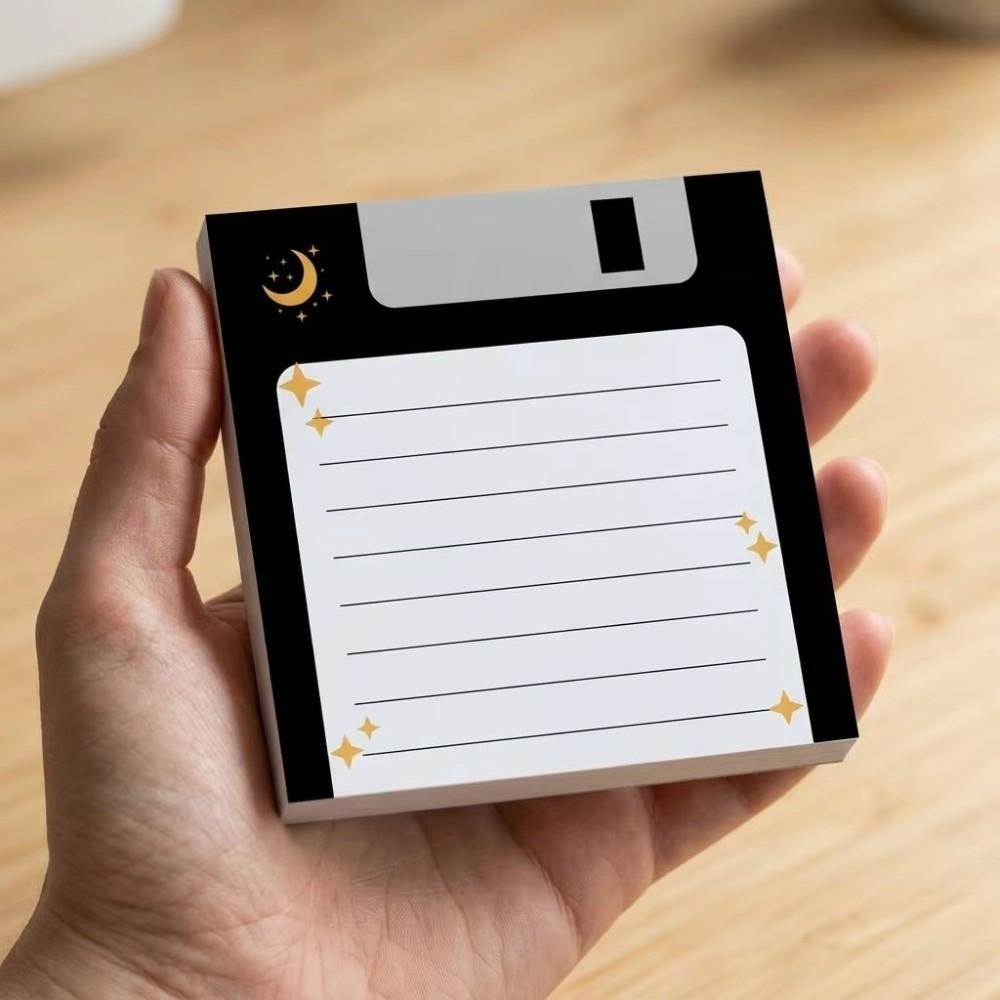 4pcs Set Celestial Moon Floppy Disk Sticky Notes Lined Sticky Note Book Home Office