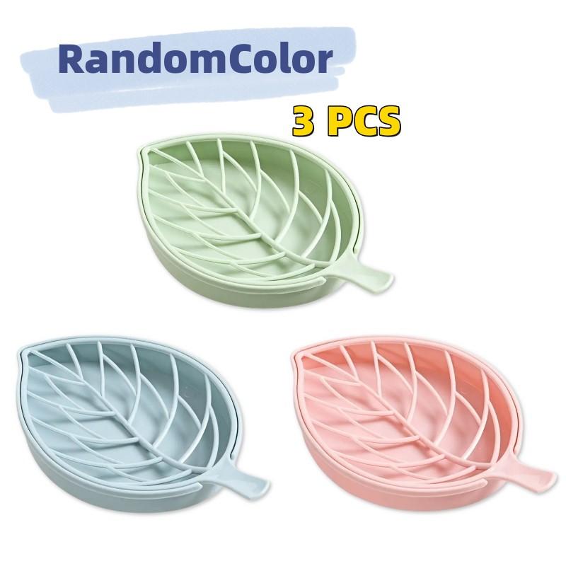 Bathroom Soap Dish Kit Leaf Shaped Soap Holder Drain Soap Box Bathroom Accessories Bathroom Supplies Tools and Measuring Scales