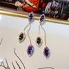 Silver Needle Diamond Pearl Purple Earrings French Retro Niche Design Earrings Light Luxury Premium Earrings