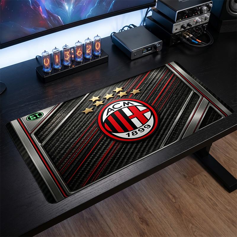 משטח עכבר גדול מודפס AC Milan, משטח שולחן גיימינג מגומי רך מונע החלקה לקישוט משרד, מחשב נייד, מחשב