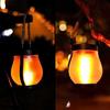1/2Pcs Solar USB Rechargeable Lantern IP65 Waterproof Flickering Flame Hanging Lantern 2 Modes Outdoor Garden Patio Camping Light