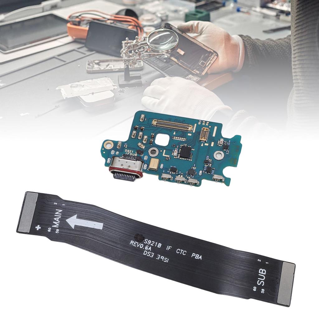 USB-Ladeanschluss Flexkabel Ersatz für Galaxy S24 S921B EU-Version USB C Ladeanschluss Dock Platine Fl