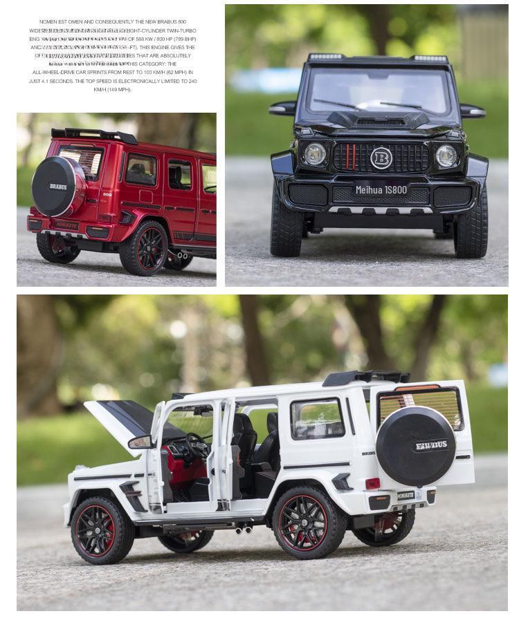 Boxed 1:24 Brabus G800 Toy Car with Sound, Light, and Pull-back Opening Doors Model
