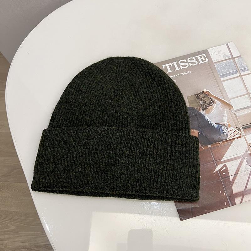 Zawiera 7% wełny lekki kaszmirowy dzianinowy karbowany pulowerowy kapelusz prosty potrójnie składany luźny zimowy ciepły kapelusz na zimno