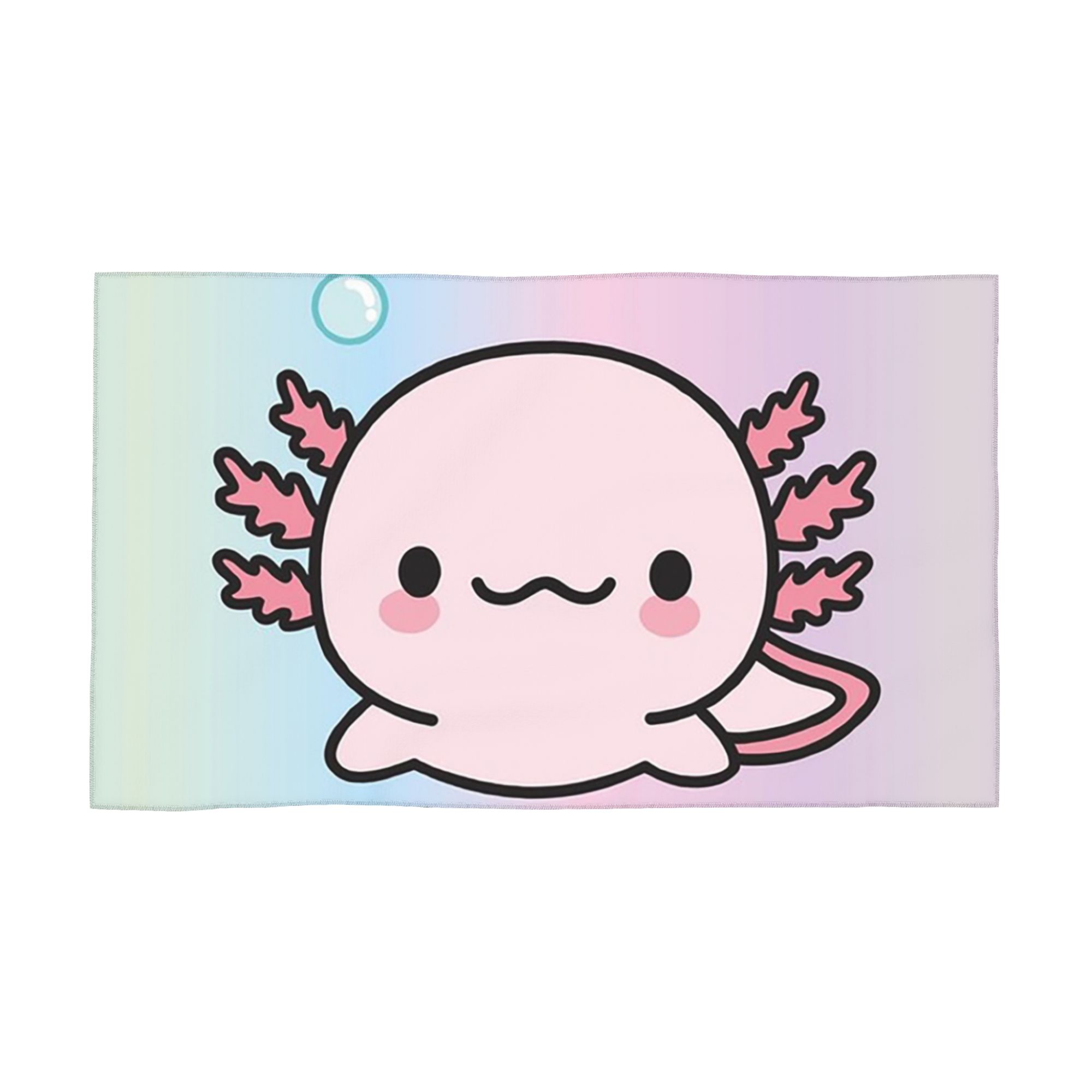 

Cute Axolotl Soft Face Towel Quick Dry Pool Bath Cotton Towels Breathable W30*H60(CM)