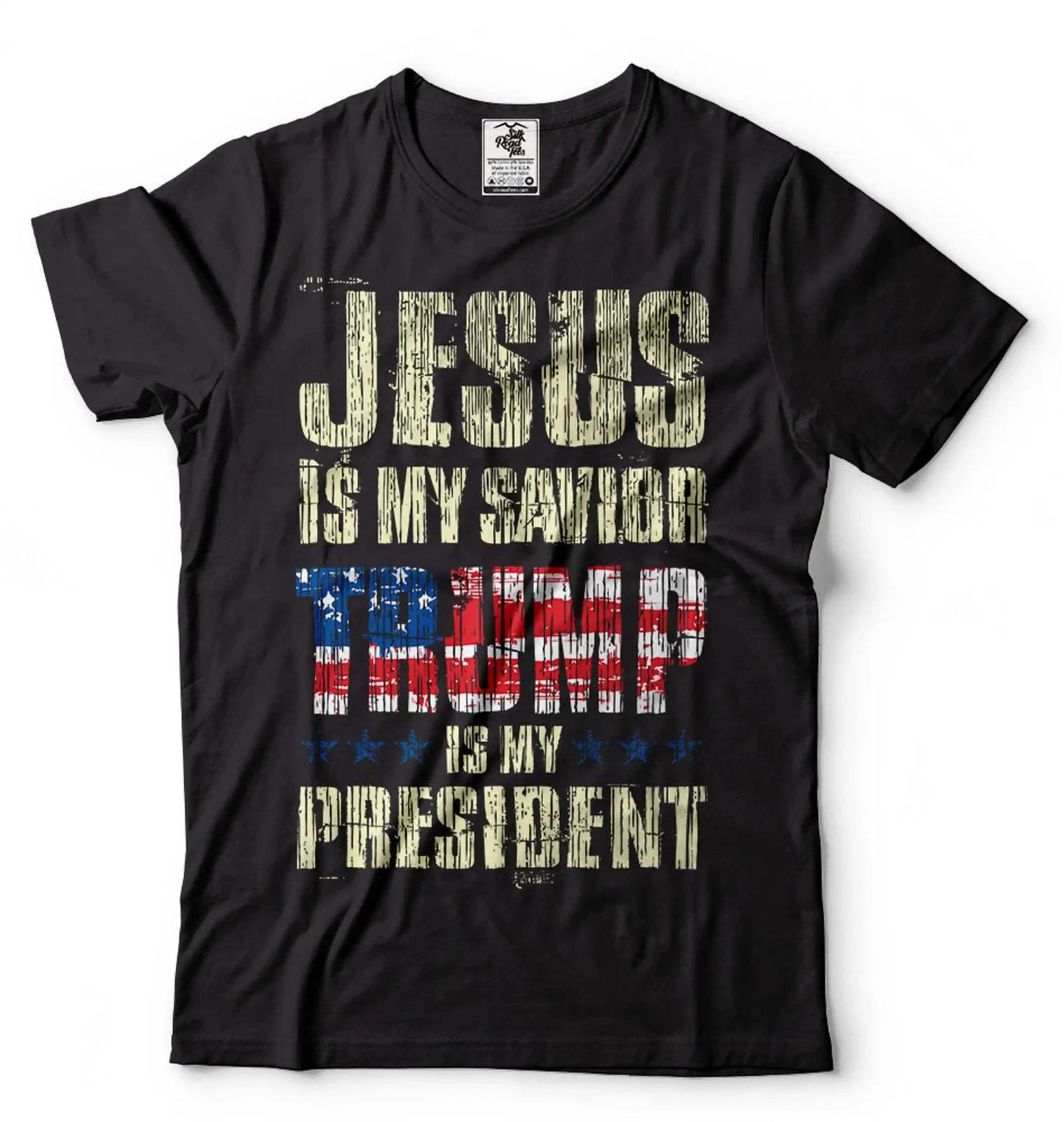 Jesus Is My Savior Trump Is My President Shirt Trump 2024 Tees Patriotic T-Shirt 4XL