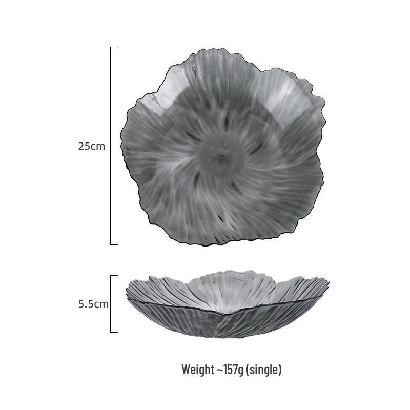 Elegant Home-Style Petal Plate: Food-Grade Fruit & Snack Dish прозрачный/серый