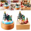 Christmas Wooden Musical Boxes Play Melody ''merry Christmas'' with Revolving Dolls Handmade for Kids Christmas Xmas Birthday