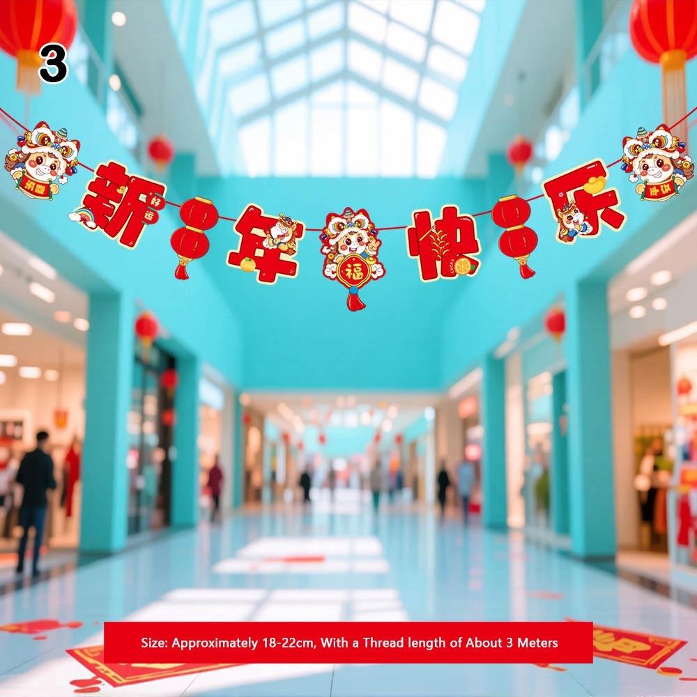 New 2026 Year Year of The Horse Flag Hanging Flag Festival Atmosphere Lunar New Year Decorations Ornaments Horse Banners