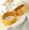 European & American 18k Gold-Plated Titanium Steel Plaid Bracelet - Non-Fading Versatile Cuban Chain.