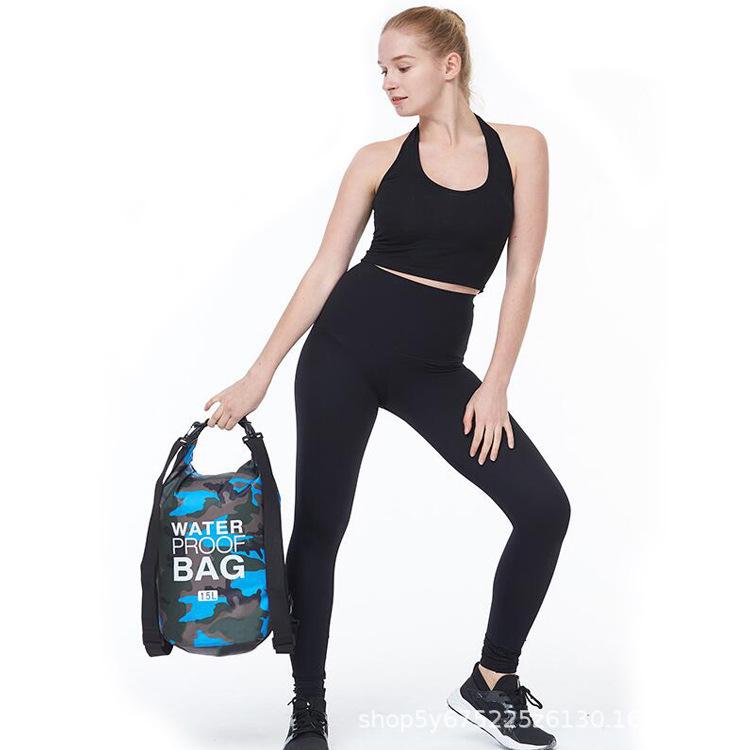 Waterproof PVC Camouflage Bucket Bag: Wet & Dry Separation, Ideal for Kids' Rafting, Beach & Swimming Activities