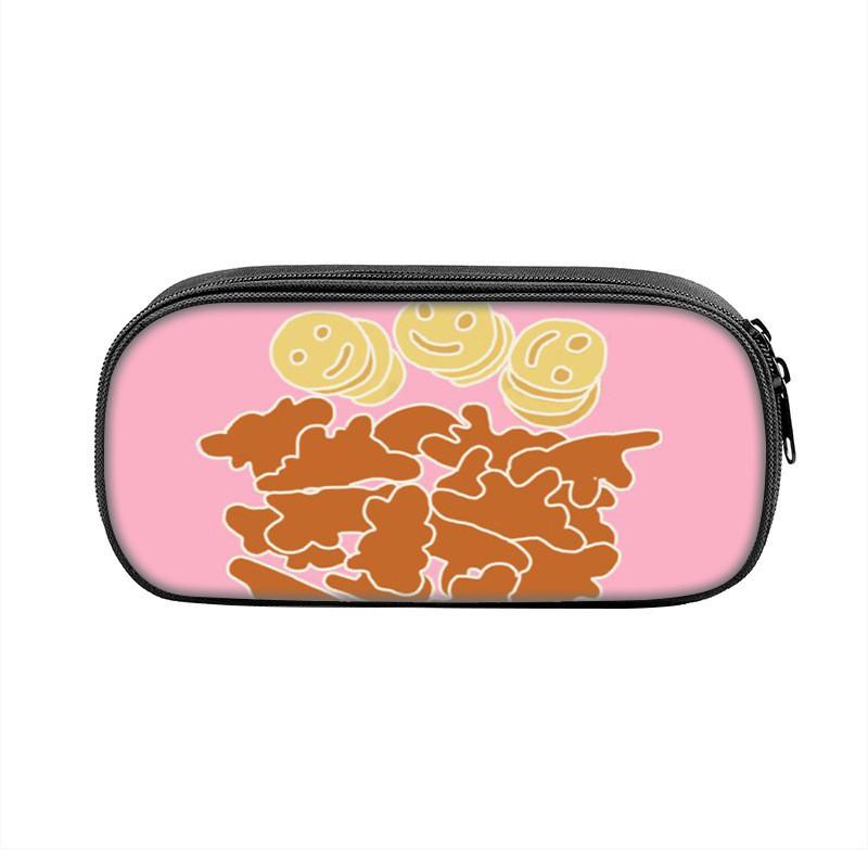 

Dinosaur Chicken Nugget Pencil Case With Nylon Material For Students And School Supplies маджента