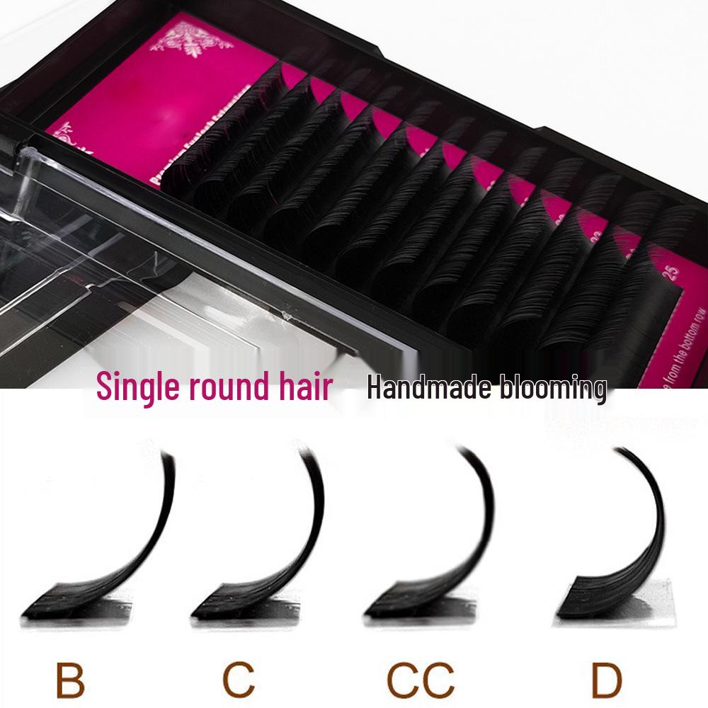 

Нарощенные ресницы ручной работы, натуральные матовые - Плотные, круглые, поресничное наращивание с множественным захватом 0.05 CC Curl