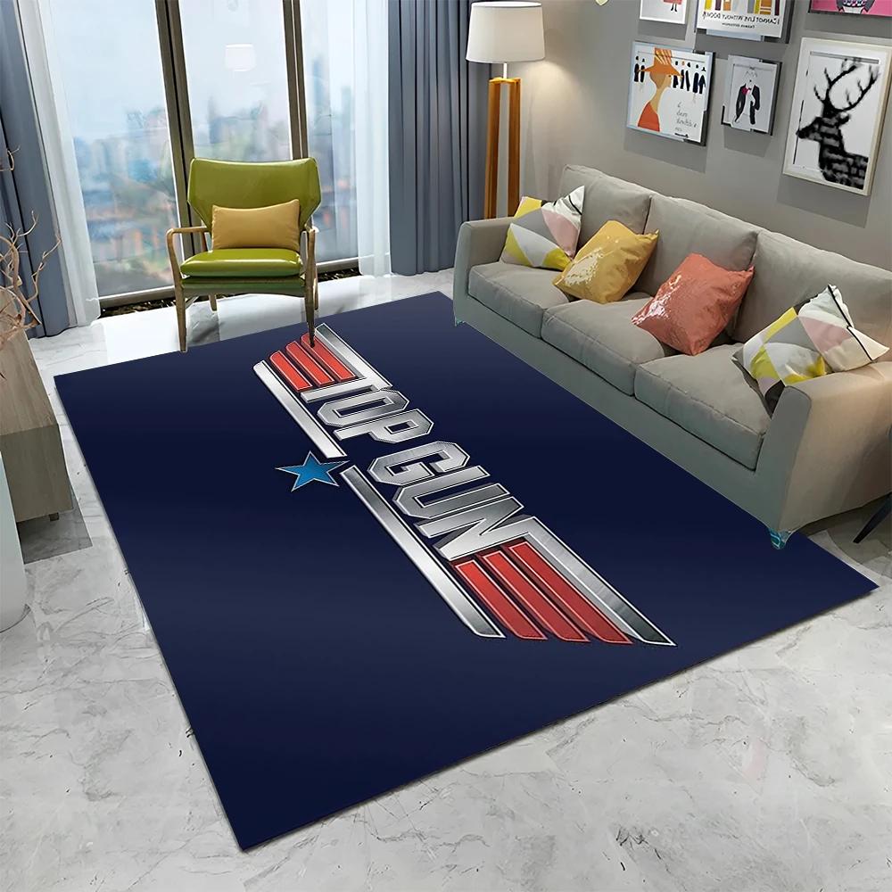Top Gun Classic Movie Sign Tom Cruise Carpet Rug for Home Living Room Bedroom Sofa Doormat Decor,kid Area Rug Non-slip Floor Mat