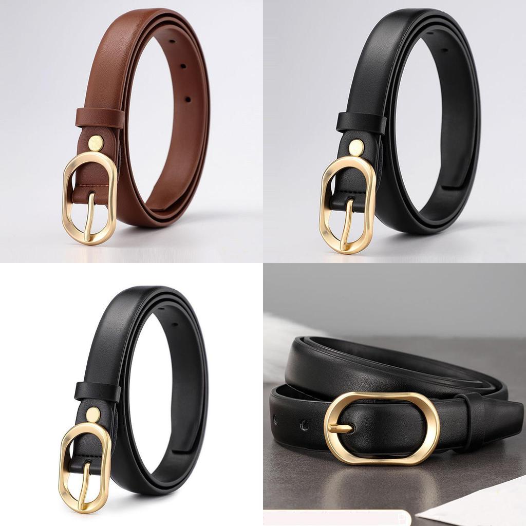 Fashion Minimalist Women Belt With Metal Pin Buckle For Business Leisure And