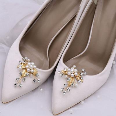 Removable Shoe Clips Handmade High Heel Charm Buckle Prom Accessories Pearl Rhinestone Decorative Bag Pendant/Brooch
