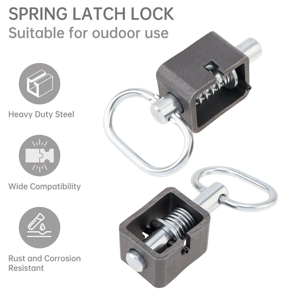 304 Stainless Steel 4pcs Heavy Duty 3.4 Inch Spring Latch Lock Weld Assembly Universal Trailer Gate