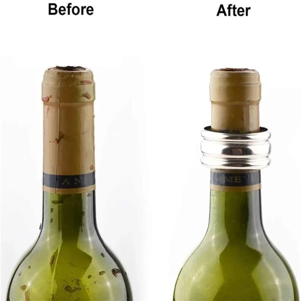 10pcs Anti-overflow Wine Bottle Collars Stainless Steel Wine Drip Catcher  Dinning Table