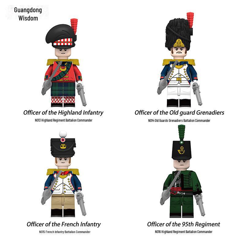 Military Building Blocks Set: Infantry, Cavalry, and Grenadiers Figures Toy Bag