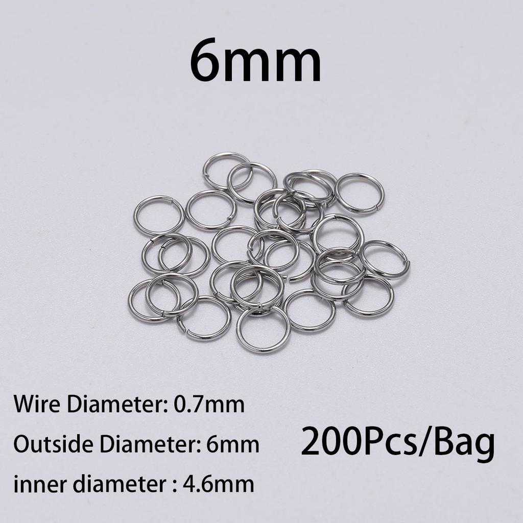 100-200Pcs/Lot Stainless Steel Split Ring Open Jump Rings Connectors For DIY Jewelry Making Findings Connectors Accessories