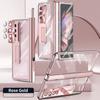 Shockproof Plating Full Protection Cases For Samsung Galaxy Z Fold4 5g Fold 4 Fold3 Fold 3 Tempered Glass S Pen Holder Coque