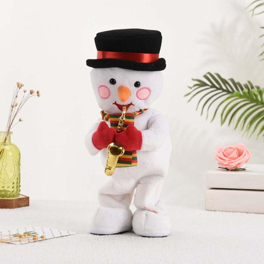 35cm Jucărie de Pluș de Crăciun Om de Zăpadă Elan Dansând Cântând Jucării de Pluș Electrice Păpușă de Pluș Decor pentru Casă