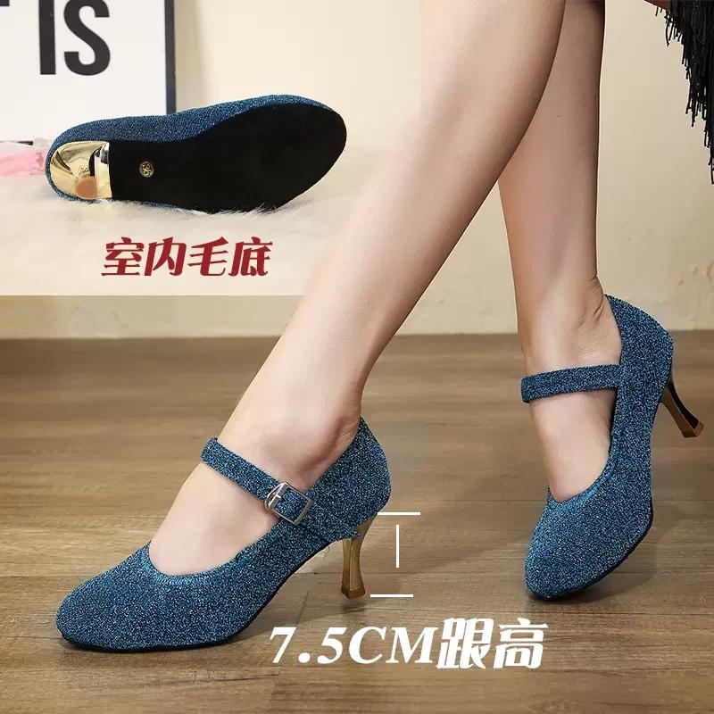 Latin Dance Shoes Woman Gold Heels Ballroom Dancing Shoes Modern Sneakers Shiny Comfortable Dance Shoes For Women