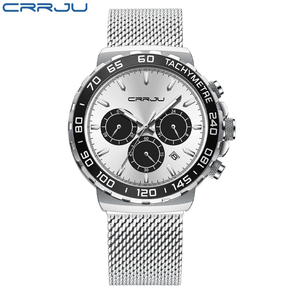 

CRRJU-2300 Новые мужские часы Water Ghost Green Watch Многофункциональные спортивные мужские часы с тремя глазами и шестью контактами чёрный