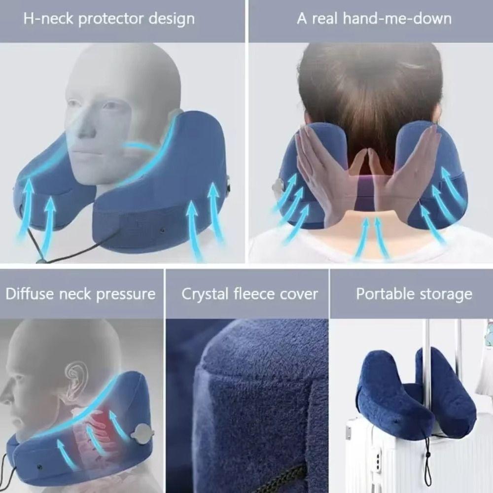 Breathable Design Travel Neck Pillow Inflatable Design H-Shaped Pillow U-Shaped Pillow  Car