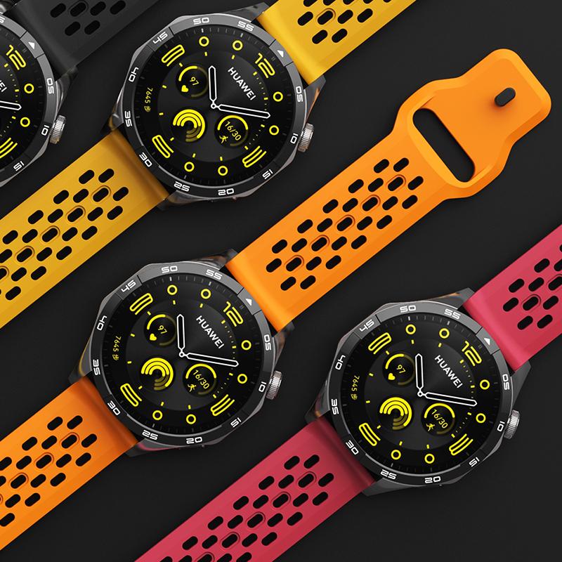 20mm 22mm Hole Silicone Band For Samsung Galaxy Watch 7 FE 6 5 4 for Huawei GT5 4 3 GT2 Pro Bracelet For Garmin Vivoactive4