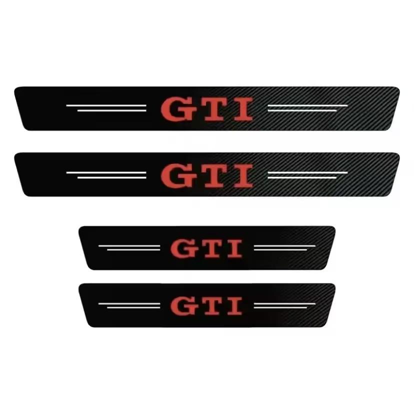 Auto Door Sill Carbon Fiber Car Sticker Protector Strip Waterproof Protect Film For VW GTI Polo Golf GTI Passat Tiguan Hub Cap