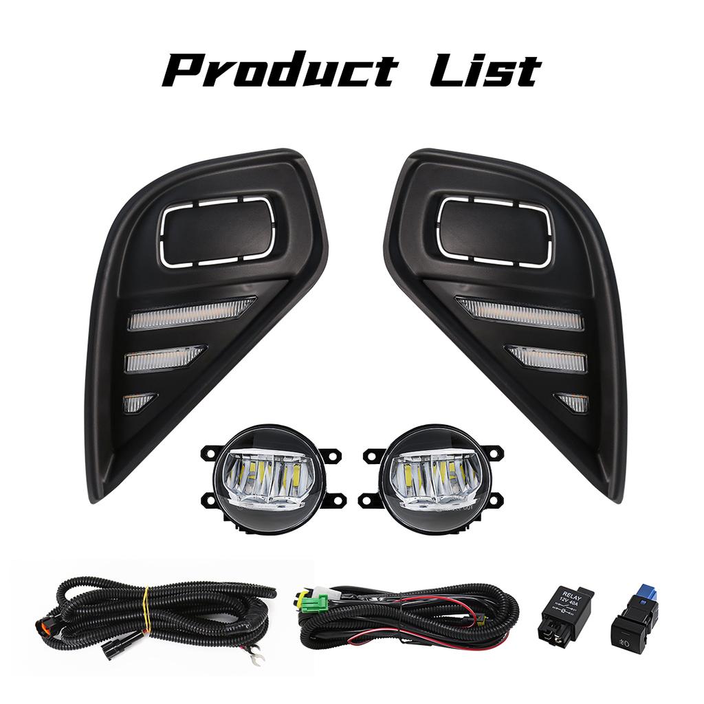 DRL Daytime Running Light For Toyota Highlander 2025 2025 Fog Lamp Daylights Dual Colors White Yellow Wires Switch