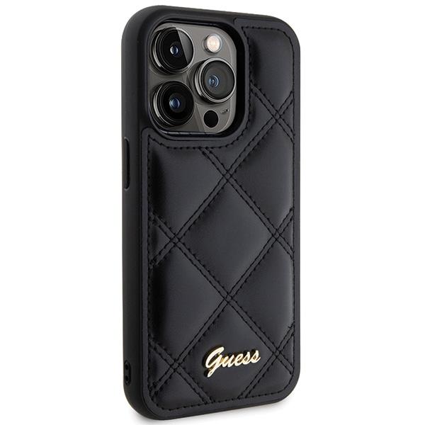 Guess Guhcp15Lpsqsqsk Iphone 15 Pro 6.1 Czarny/Black Hardcase Quilted Metal Logo