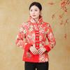 Mom's Ethnic Style Stand Collar Tang Suit: Autumn/Winter Slim Fit Cotton Jacket for Middle-Aged & Elderly Women